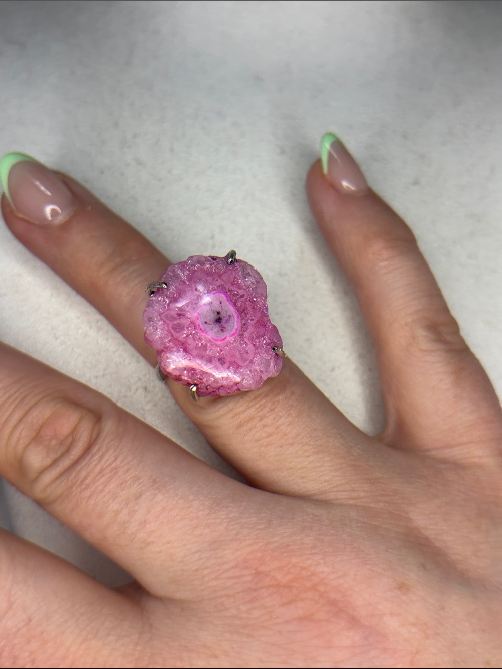 Pink Druzy Statement Ring - Unbranded